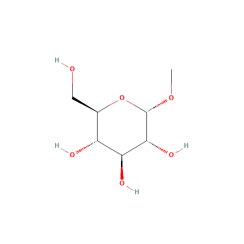 alpha-D-Methylglucoside (CAS: 97-30-3) - Chemical Structure and Molecular Formula 
