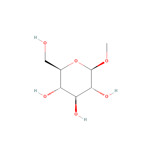 METHYL BETA-D-GLUCOPYRANOSIDE (CAS: 709-50-2) - Chemical Structure and Molecular Formula 