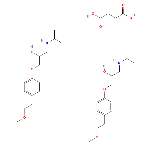 Metroprolol succinate (CAS: 98418-47-4) - Chemical Structure and Molecular Formula 