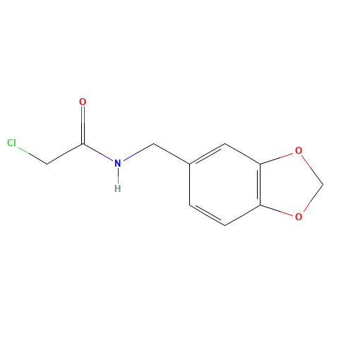 N-(1,3-BENZODIOXOL-5-YLMETHYL)-2-CHLOROACETAMIDE (CAS: 40023-03-8) - Chemical Structure and Molecular Formula 