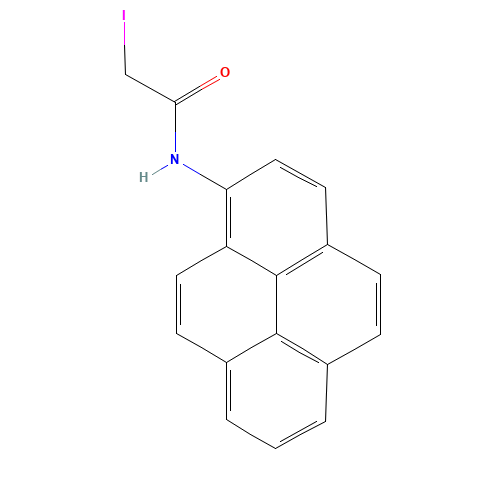 N-(1-PYRENE)IODOACETAMIDE (CAS: 76936-87-3) - Chemical Structure and Molecular Formula 