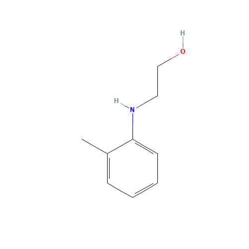 2-(O-TOLYLAMINO)ETHANOL (CAS: 136-80-1) - Chemical Structure and Molecular Formula 