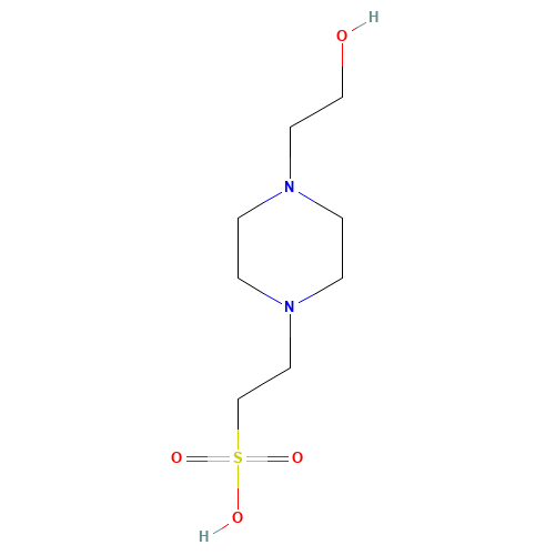 HEPES (CAS: 7365-45-9) - Chemical Structure and Molecular Formula 