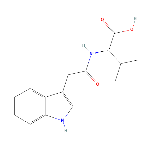 N-(3-Indolylacetyl)-L-valine (CAS: 57105-42-7) - Chemical Structure and Molecular Formula 