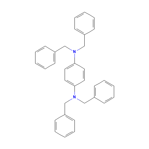 N,N,N',N'-TETRABENZYL-P-PHENYLENEDIAMINE (CAS: 13456-78-5) - Chemical Structure and Molecular Formula 