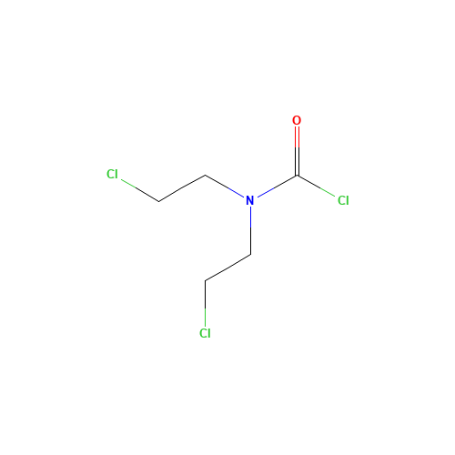 N,N-Bis(2-chloroethyl)carbamoyl chloride (CAS: 2998-56-3) - Chemical Structure and Molecular Formula 