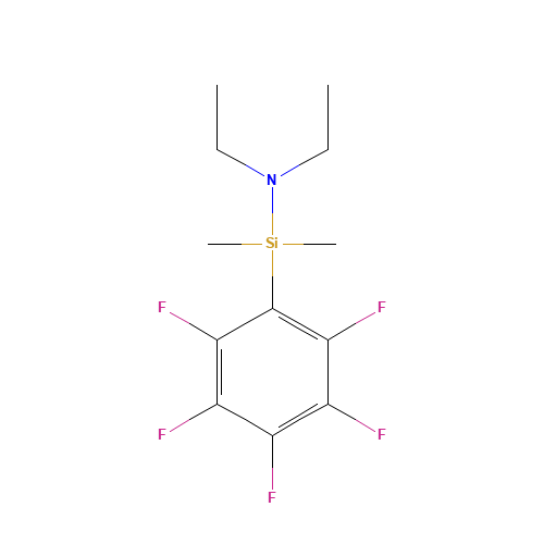 PENTAFLUOROPHENYLDIMETHYLSILYLDIETHYLAMINE (CAS: 55485-74-0) - Chemical Structure and Molecular Formula 
