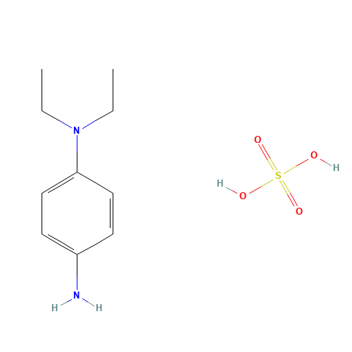 N,N-Diethyl-p-phenylenediamine sulfate (CAS: 6283-63-2) - Chemical Structure and Molecular Formula 