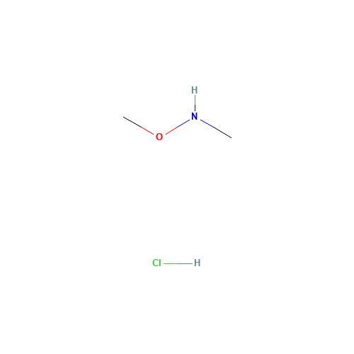N,O-Dimethylhydroxylamine hydrochloride (CAS: 6638-79-5) - Chemical Structure and Molecular Formula 