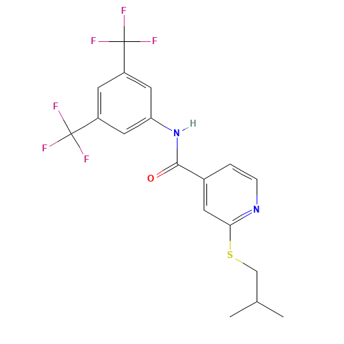 N-[3,5-Bis(trifluoromethyl)phenyl]-2-[(2-methylpropyl)thio]-4-pyridinecarboxamide (CAS: 339181-24-7) - Related Chemical Product