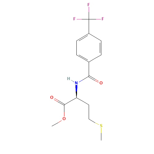 N-[4-(TRIFLUOROMETHYL)BENZOYL]-L-METHIONINE METHYL ESTER (CAS: 175202-25-2) - Chemical Structure and Molecular Formula 