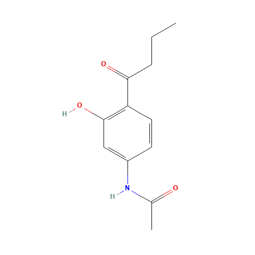 N1-(4-BUTYRYL-3-HYDROXYPHENYL)ACETAMIDE (CAS: 28583-62-2) - Chemical Structure and Molecular Formula 