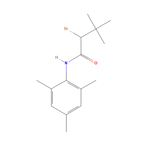 N1-MESITYL-2-BROMO-3,3-DIMETHYLBUTANAMIDE (CAS: 69959-87-1) - Chemical Structure and Molecular Formula 