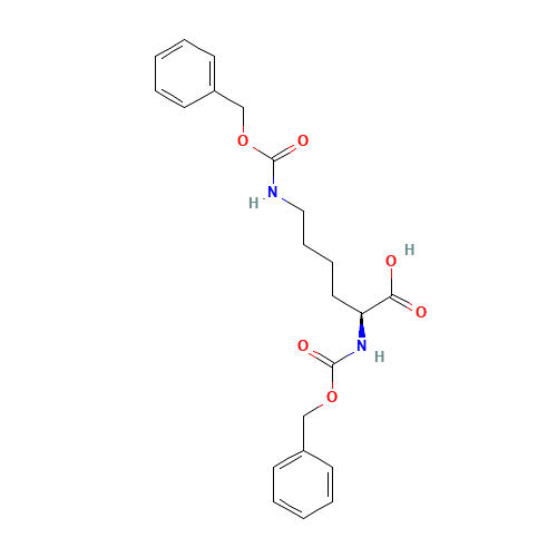 Z-LYS(Z)-OH (CAS: 405-39-0) - Chemical Structure and Molecular Formula 