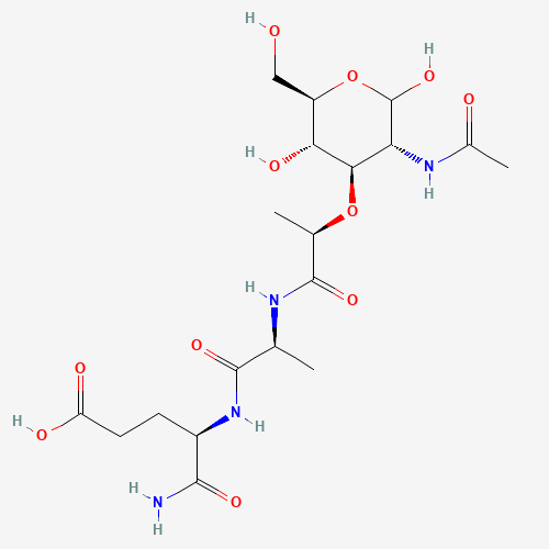 N-ACETYLMURAMYL-L-ALANYL-D-ISOGLUTAMINE (CAS: 53678-77-6) - Chemical Structure and Molecular Formula 