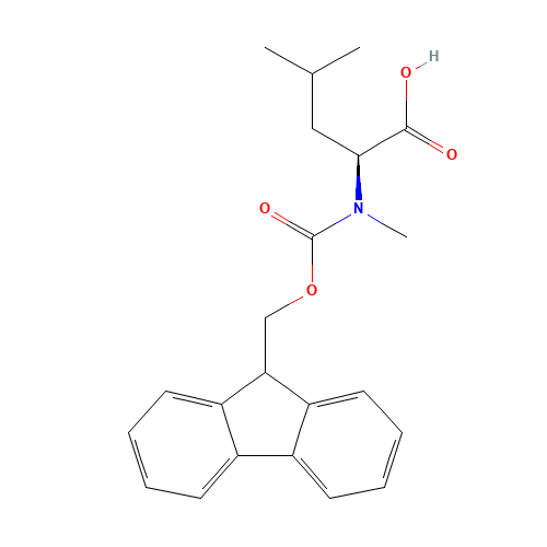 Fmoc-N-methyl-L-leucine (CAS: 103478-62-2) - Chemical Structure and Molecular Formula 