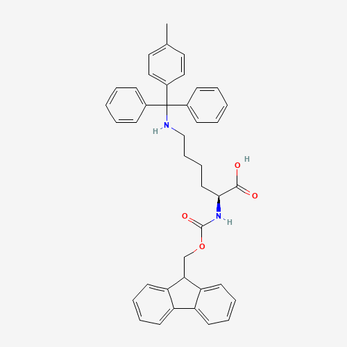 Fmoc-N'-methyltrityl-L-lysine (CAS: 167393-62-6) - Chemical Structure and Molecular Formula 