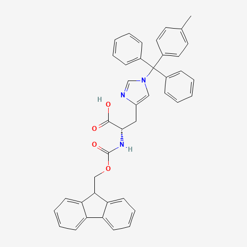 FMOC-HIS(MTT)-OH (CAS: 133367-34-7) - Chemical Structure and Molecular Formula 