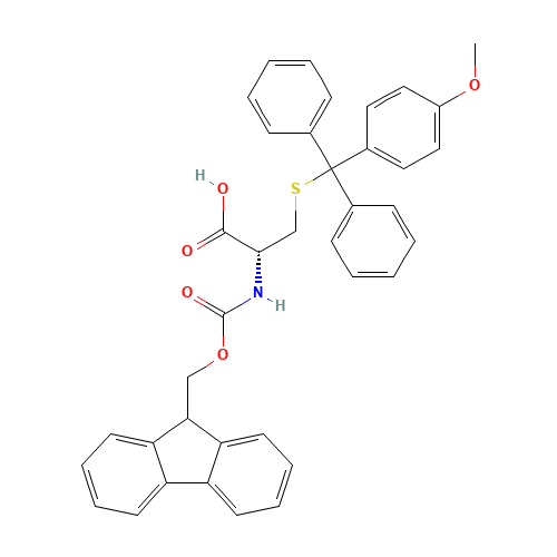 FMOC-CYS(MMT)-OH (CAS: 177582-21-7) - Chemical Structure and Molecular Formula 