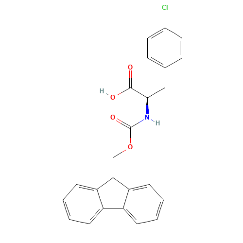 FMOC-D-4-Chlorophe (CAS: 142994-19-2) - Chemical Structure and Molecular Formula 