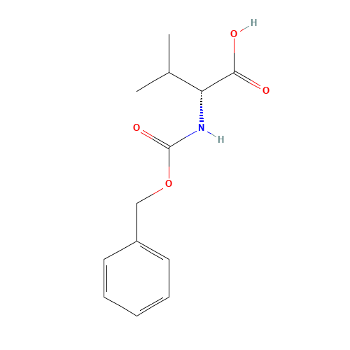 Cbz-D-Valine (CAS: 1685-33-2) - Chemical Structure and Molecular Formula 
