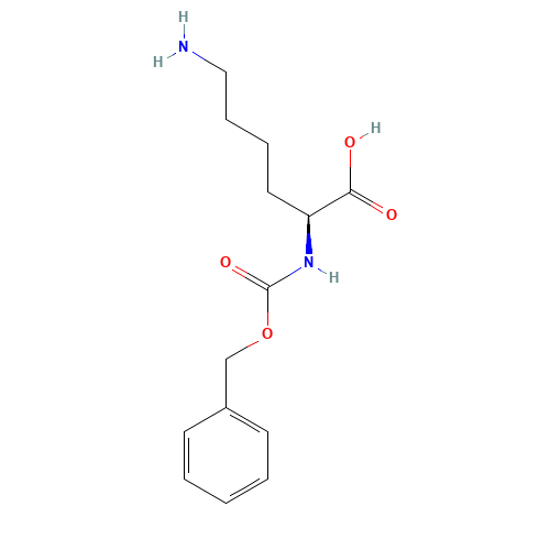 N-alpha-Cbz-L-lysine (CAS: 2212-75-1) - Chemical Structure and Molecular Formula 