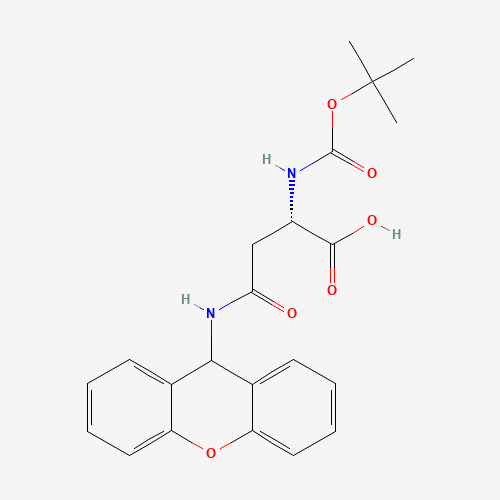 N-Boc-N'-xanthyl-L-asparagine (CAS: 65420-40-8) - Chemical Structure and Molecular Formula 