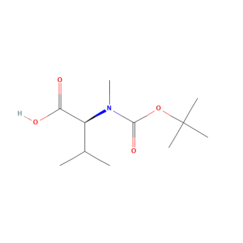 Boc-N-methyl-L-valine (CAS: 45170-31-8) - Chemical Structure and Molecular Formula 