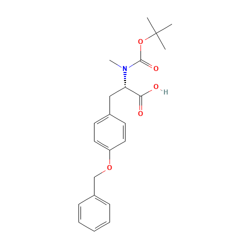 Boc-N-alpha-methyl-O-benzyl-L-tyrosine (CAS: 64263-81-6) - Chemical Structure and Molecular Formula 