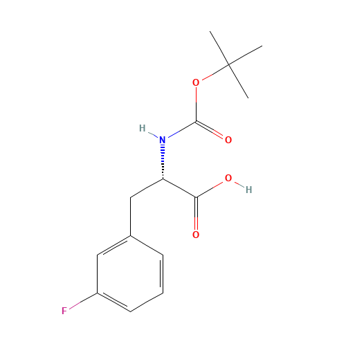 BOC-L-3-FLUOROPHENYLALANINE (CAS: 114873-01-7) - Chemical Structure and Molecular Formula 