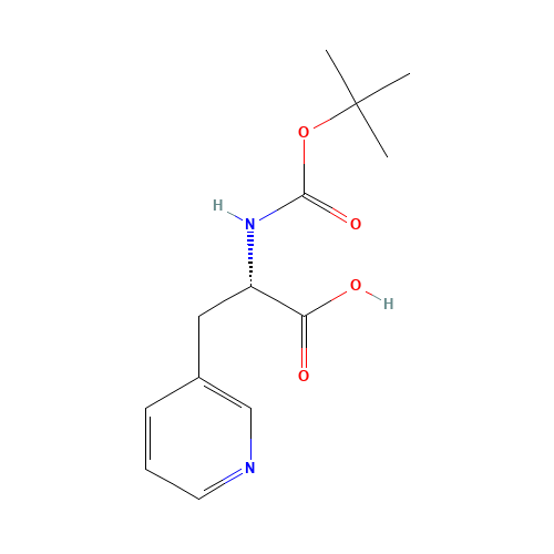 Boc-3-(3-pyridyl)-L-alanine (CAS: 117142-26-4) - Chemical Structure and Molecular Formula 