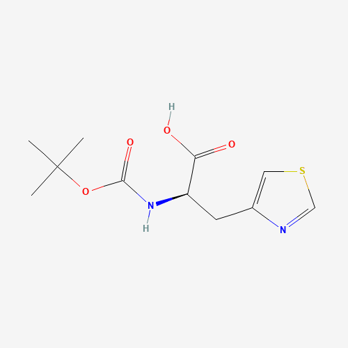 BOC-D-4-THIAZOLYLALANINE (CAS: 134107-69-0) - Chemical Structure and Molecular Formula 