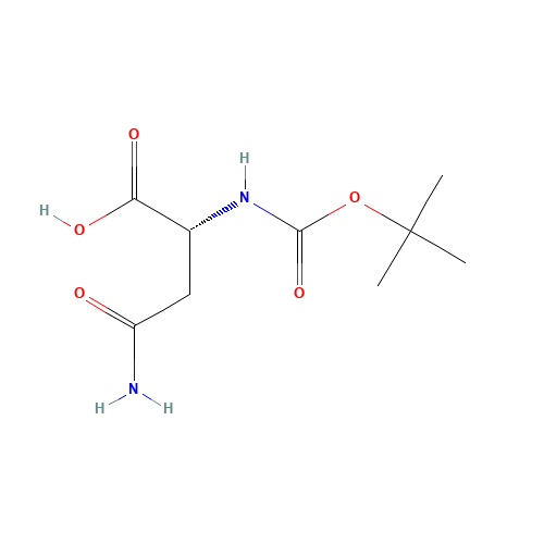 Boc-D-Asparagine (CAS: 75647-01-7) - Chemical Structure and Molecular Formula 