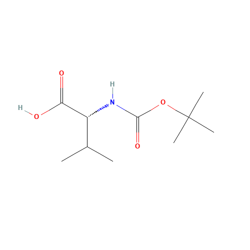 Boc-D-Valine (CAS: 22838-58-0) - Chemical Structure and Molecular Formula 