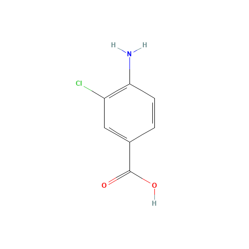 4-Amino-3-chlorobenzoic acid (CAS: 2486-71-7) - Chemical Structure and Molecular Formula 