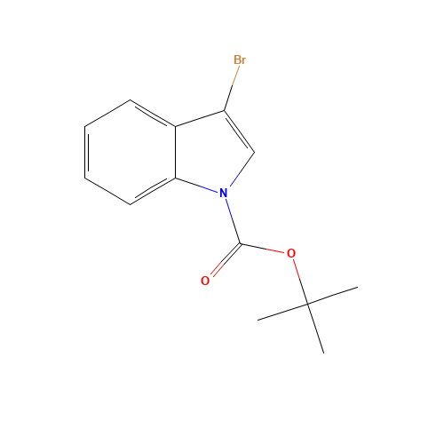 3-BROMOINDOLE-1-CARBOXYLIC ACID TERT-BUTYL ESTER (CAS: 143259-56-7) - Chemical Structure and Molecular Formula 