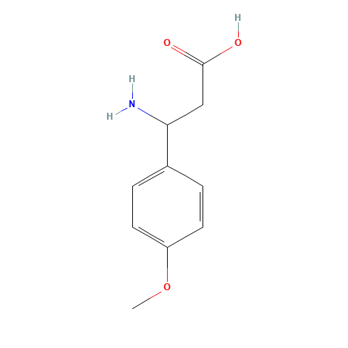 3-Amino-3-(4-methoxyphenyl)propionic acid (CAS: 5678-45-5) - Chemical Structure and Molecular Formula 