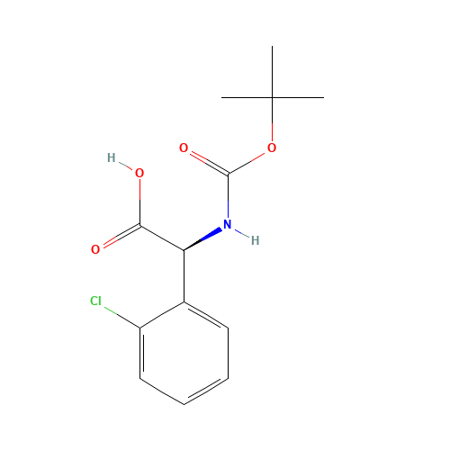 (S)-N-BOC-(2'-CHLOROPHENYL)GLYCINE (CAS: 225918-60-5) - Chemical Structure and Molecular Formula 