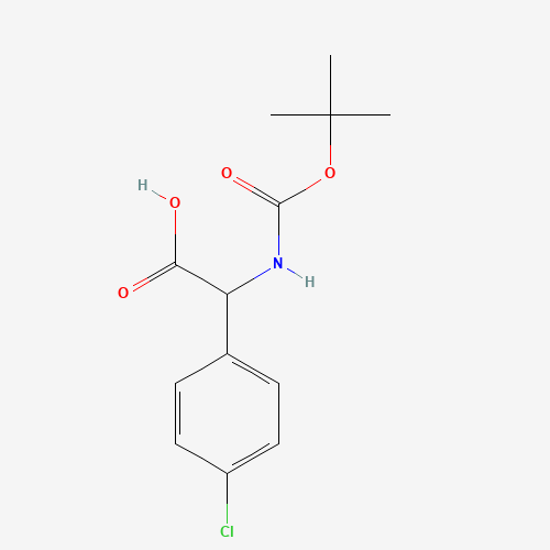 N-BOC-2-(4''-CHLOROPHENYL)-DL-GLYCINE (CAS: 209525-73-5) - Chemical Structure and Molecular Formula 