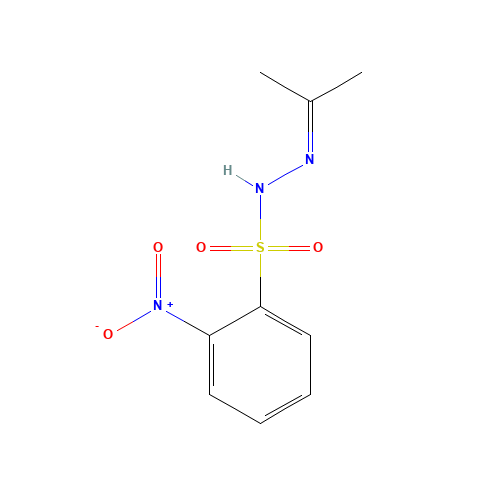 N-ISOPROPYLIDENE-N'-2-NITROBENZENESULFO (CAS: 6655-27-2) - Chemical Structure and Molecular Formula 