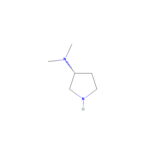 (3R)-(+)-3-(DIMETHYLAMINO)PYRROLIDINE (CAS: 132958-72-6) - Chemical Structure and Molecular Formula 