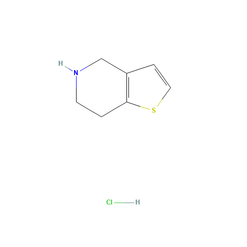 4,5,6,7-Tetrahydrothieno[3,2,c] pyridine hydrochloride (CAS: 28783-41-7) - Chemical Structure and Molecular Formula 