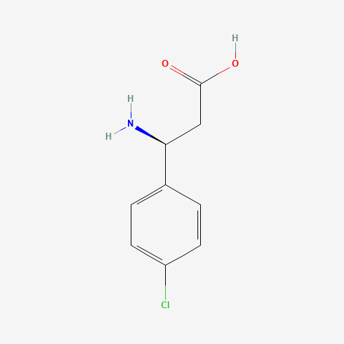 (S)-3-AMINO-3-(4-CHLORO-PHENYL)-PROPIONIC ACID (CAS: 131690-60-3) - Chemical Structure and Molecular Formula 