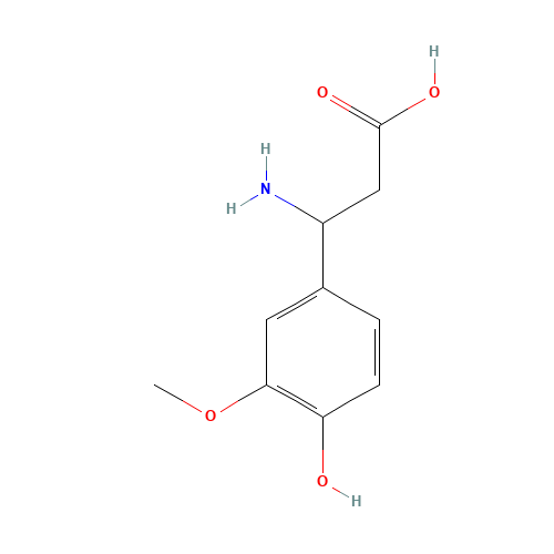 3-Amino-3-(4-hydroxy-3-methoxyphenyl)propionic acid (CAS: 72076-93-8) - Chemical Structure and Molecular Formula 