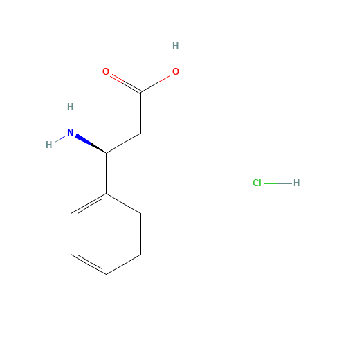 (S)-(-)-3-Amino-3-phenylpropionic acid hydrochloride (CAS: 83649-47-2) - Chemical Structure and Molecular Formula 