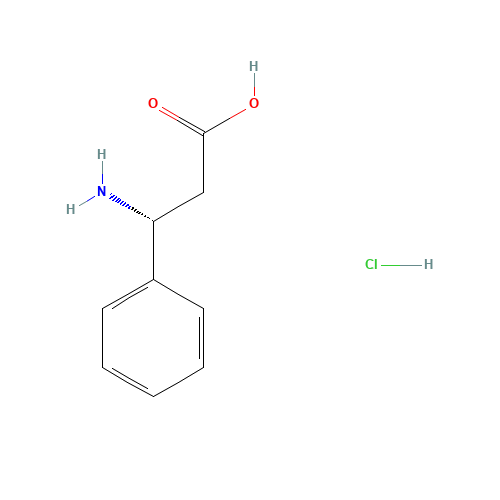 (R)-3-Amino-3-phenylpropionic acid hydrochloride (CAS: 83649-48-3) - Chemical Structure and Molecular Formula 