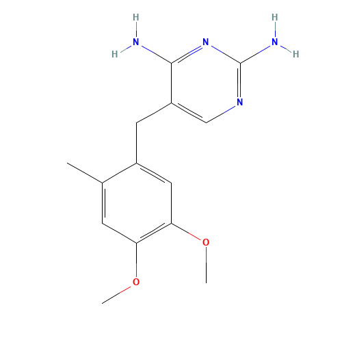 5-(4,5-dimethoxy-2-methylbenzyl)-2,4-diaminopyrimidine (CAS: 6981-18-6) - Chemical Structure and Molecular Formula 