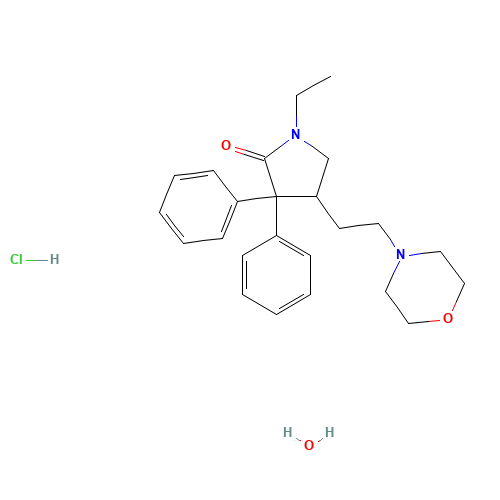 Doxapram hydrochloride monohydrate (CAS: 7081-53-0) - Chemical Structure and Molecular Formula 
