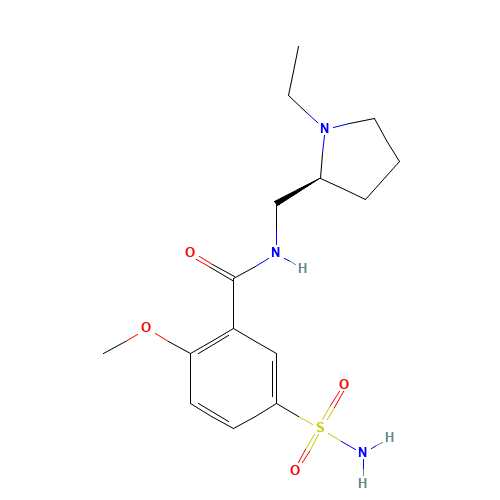 Levosulpiride (CAS: 23672-07-3) - Chemical Structure and Molecular Formula 