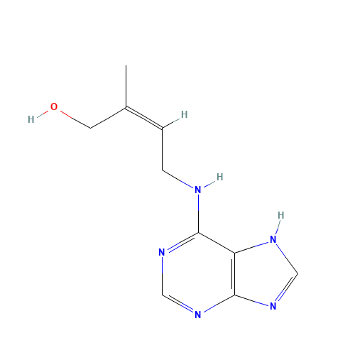 6-[4-HYDROXY-3-METHYL-CIS-2-BUTENYLAMINO]PURINE (CAS: 32771-64-5) - Chemical Structure and Molecular Formula 